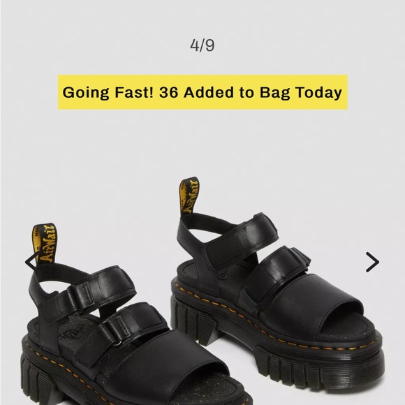 DOC MARTENS RICKI NAPPA LUX LEATHER 3-STRAP PLATFORM SANDALS - Picture 4 of 12